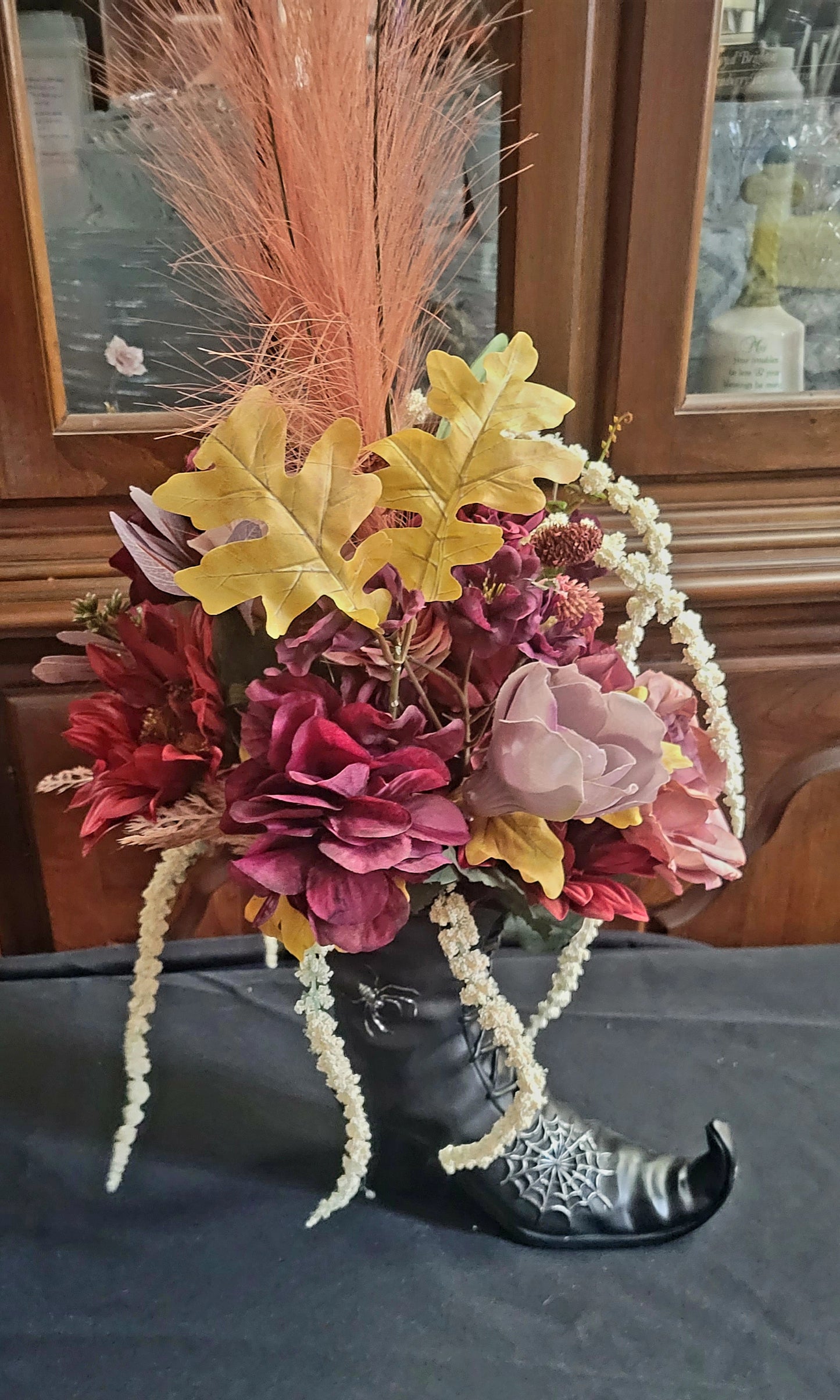 Red Floral Witch Boot