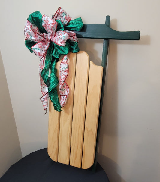 Green Winter Decor Sled