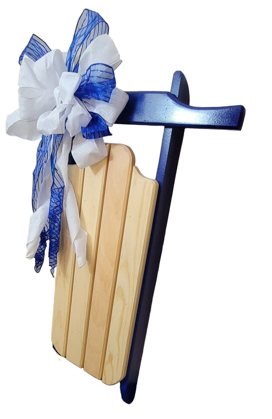 Blue Winter Elegance Sled Decor Sled