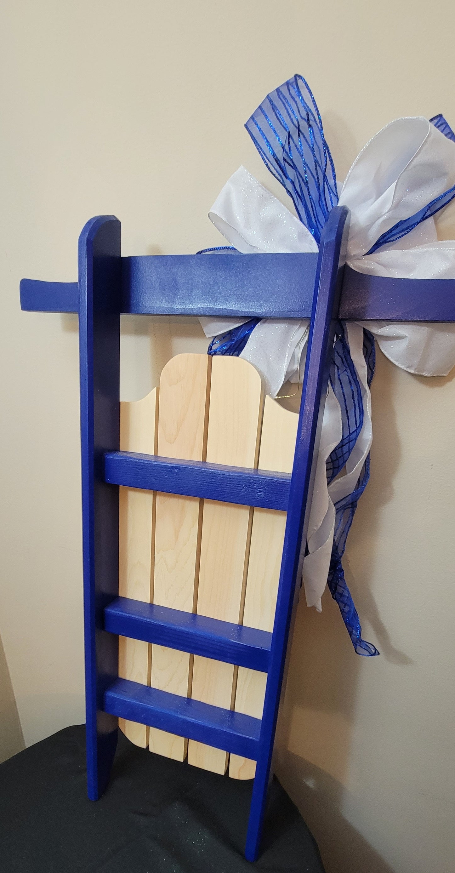 Blue Winter Elegance Sled Decor Sled