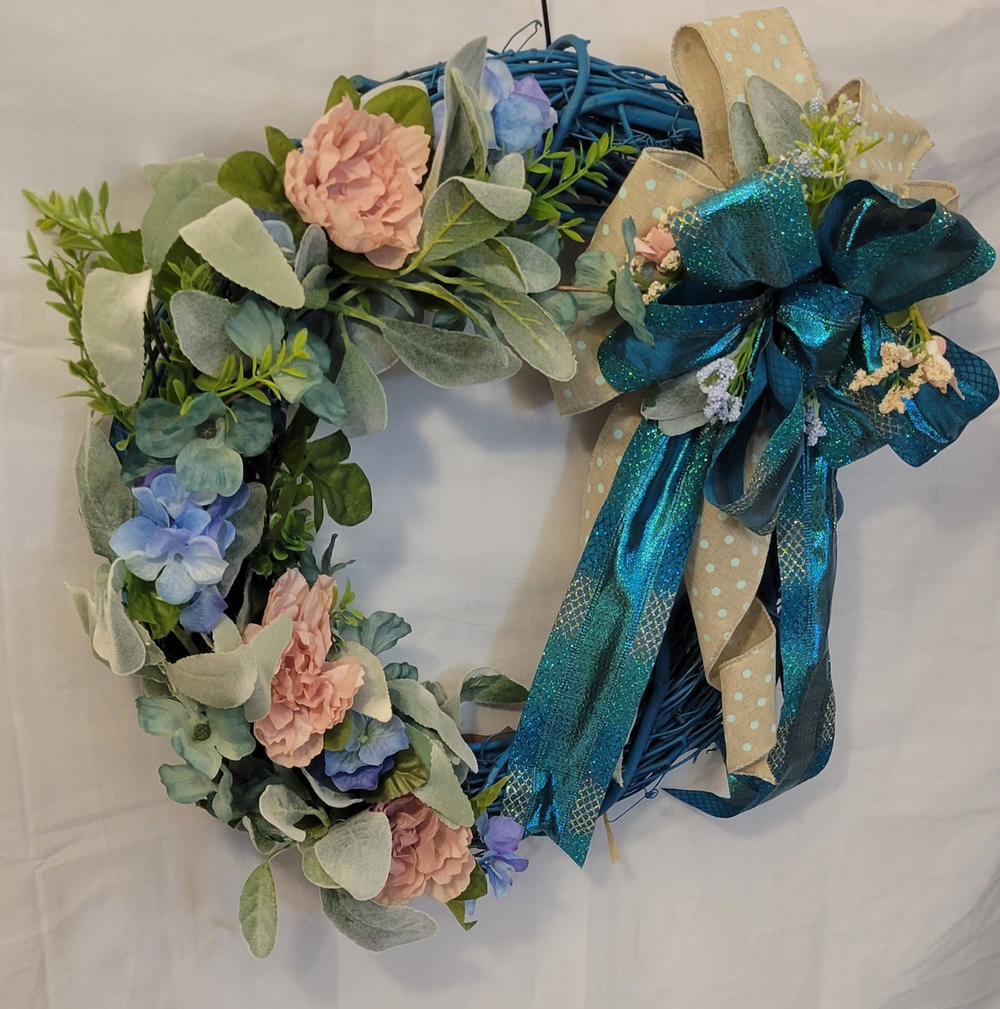 Turquoise Bloom Fantasy Wreath
