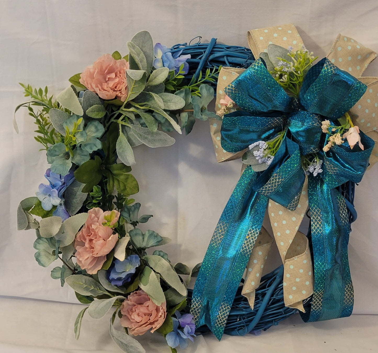 Turquoise Bloom Fantasy Wreath
