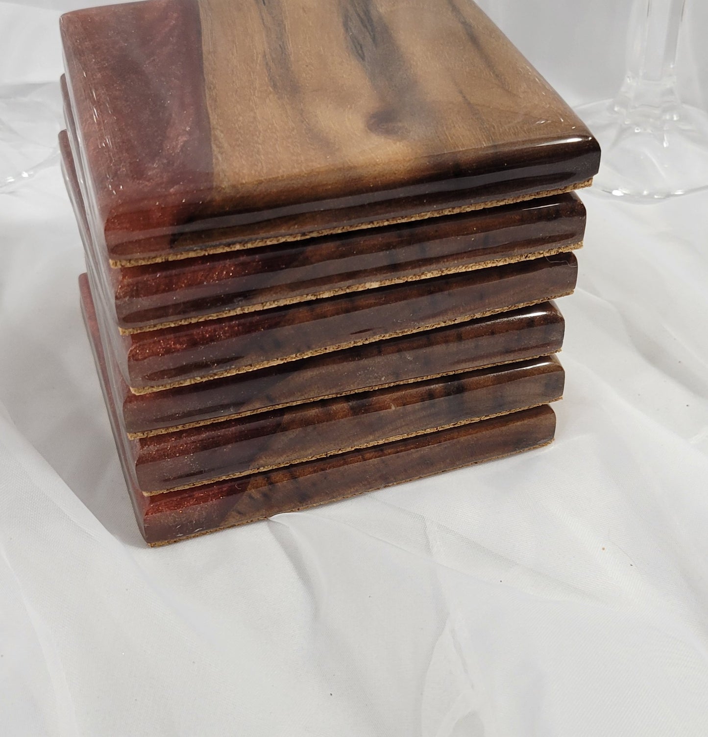 Ruby River Black Walnut Coaster Set