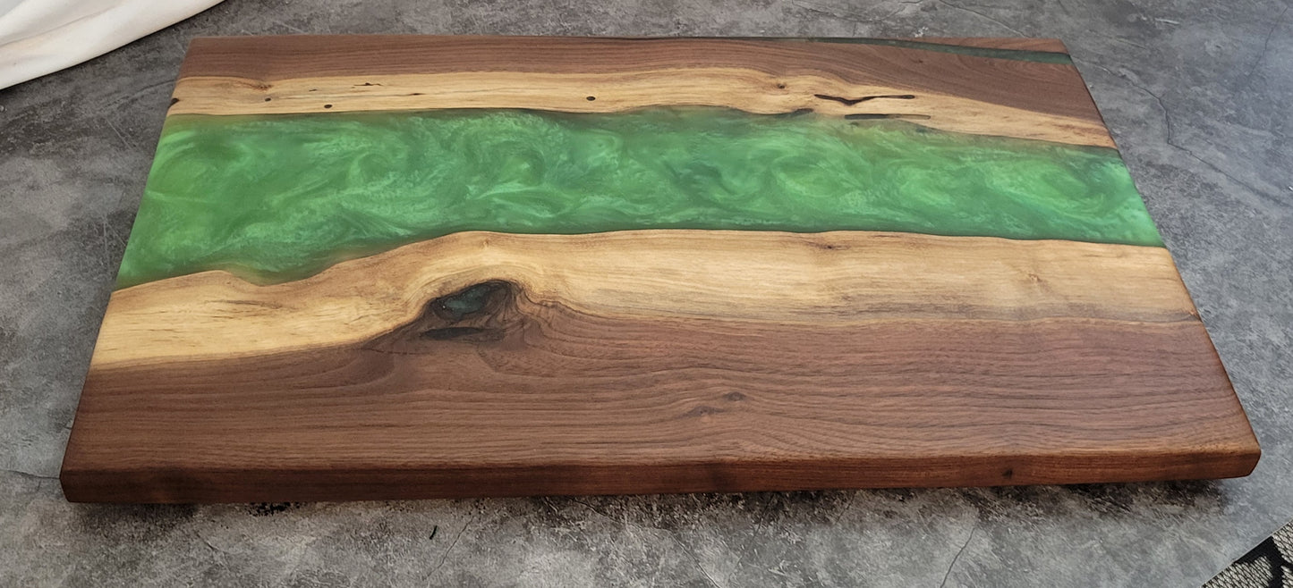 Emerald River Handmade Black Walnut Charcuterie Board