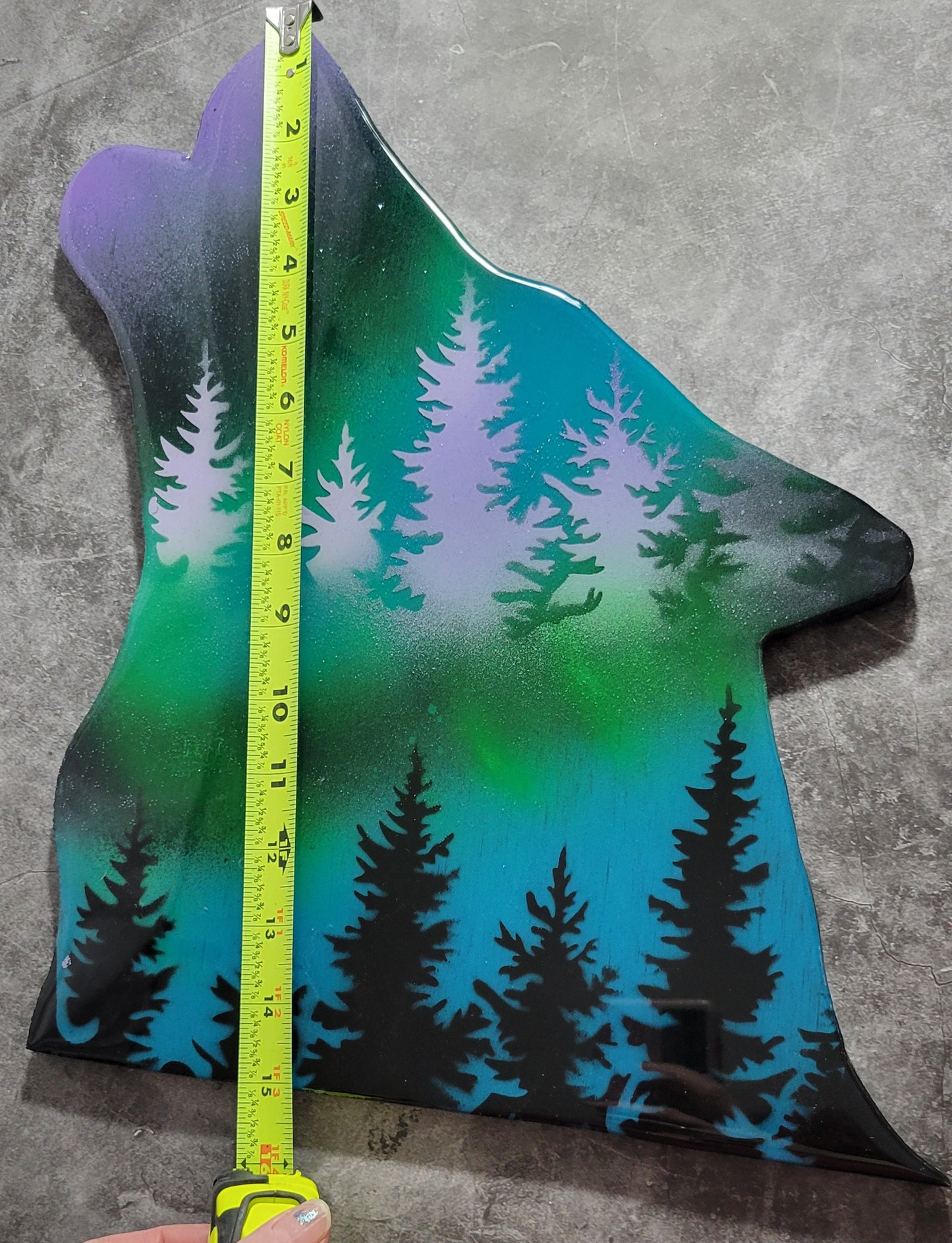 The Howling Beauty: Aurora Borealis Wolf Head Handmade