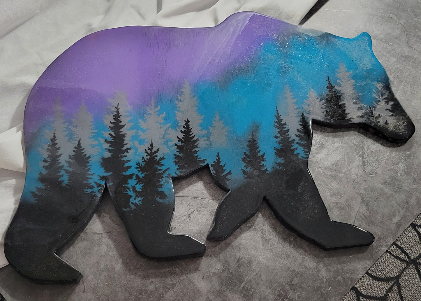 Roaming the Northern Lights!-Aurora Borealis Bear Handmade –