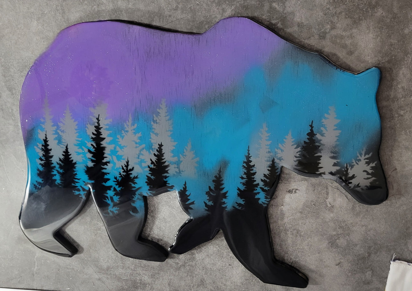 Roaming the Northern Lights!-Aurora Borealis Bear Handmade –