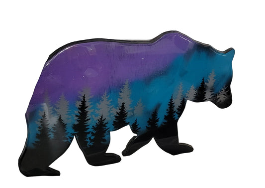 Roaming the Northern Lights!-Aurora Borealis Bear Handmade –
