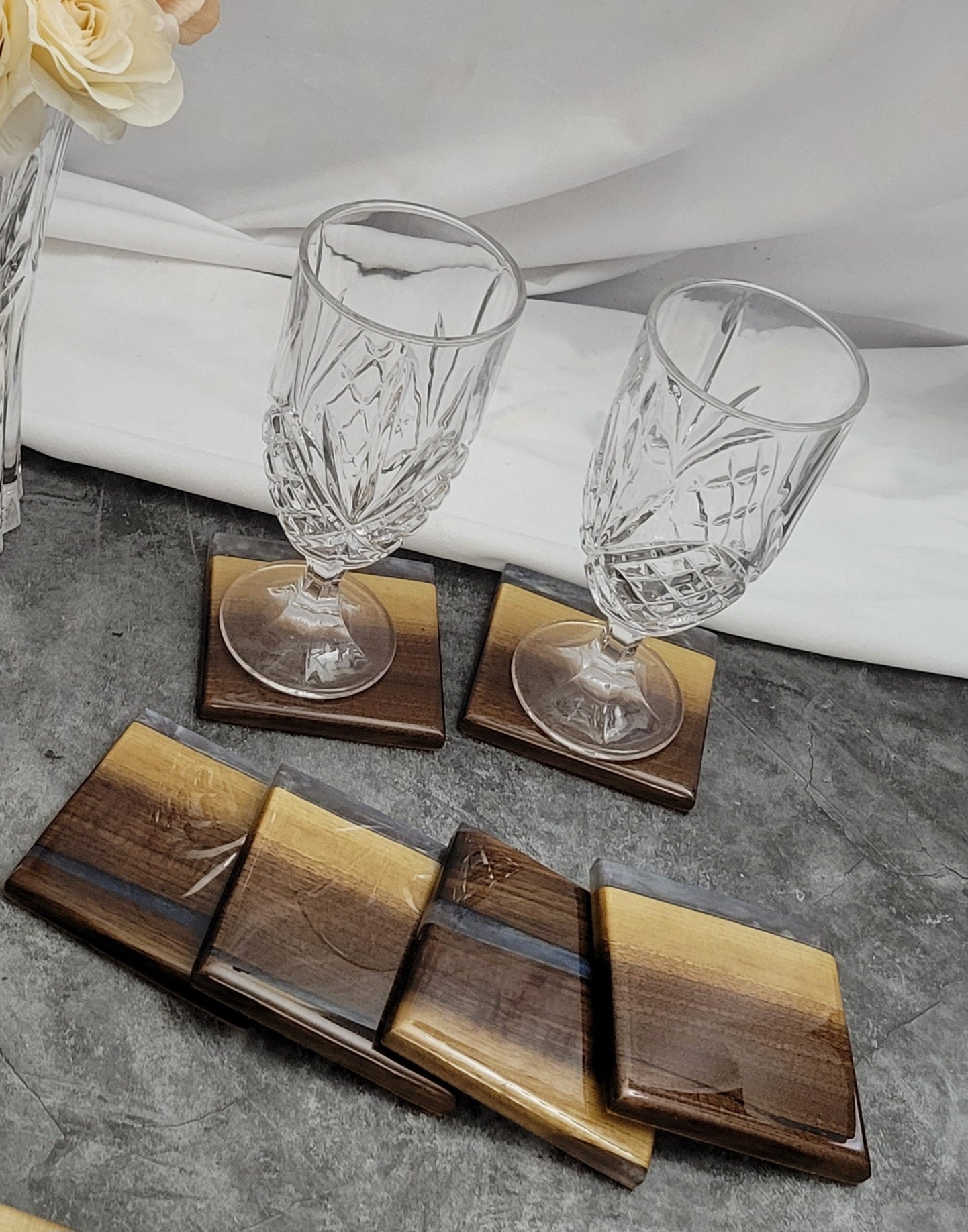 Twilight Cascade Coaster Set - Handmade