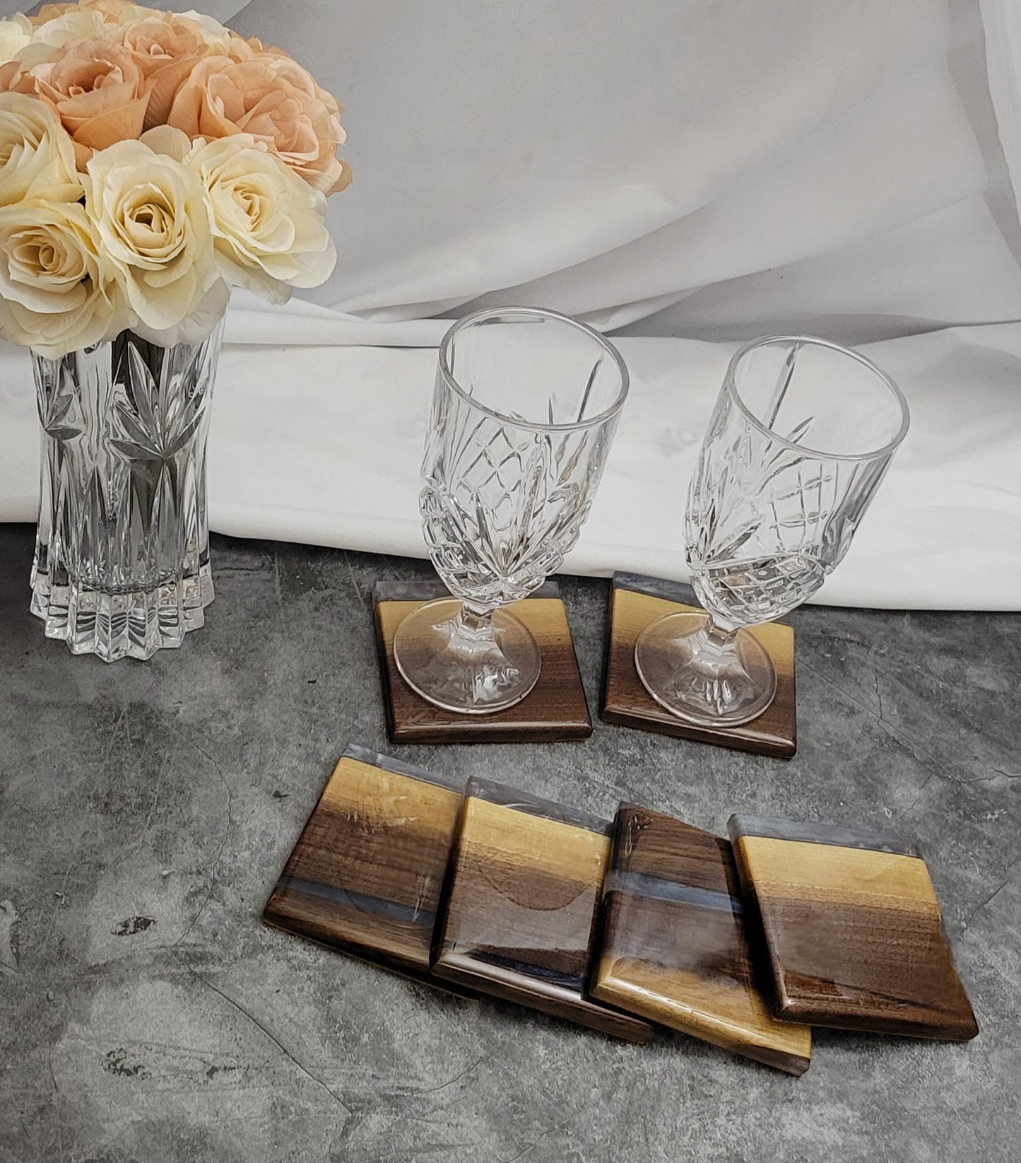Twilight Cascade Coaster Set - Handmade