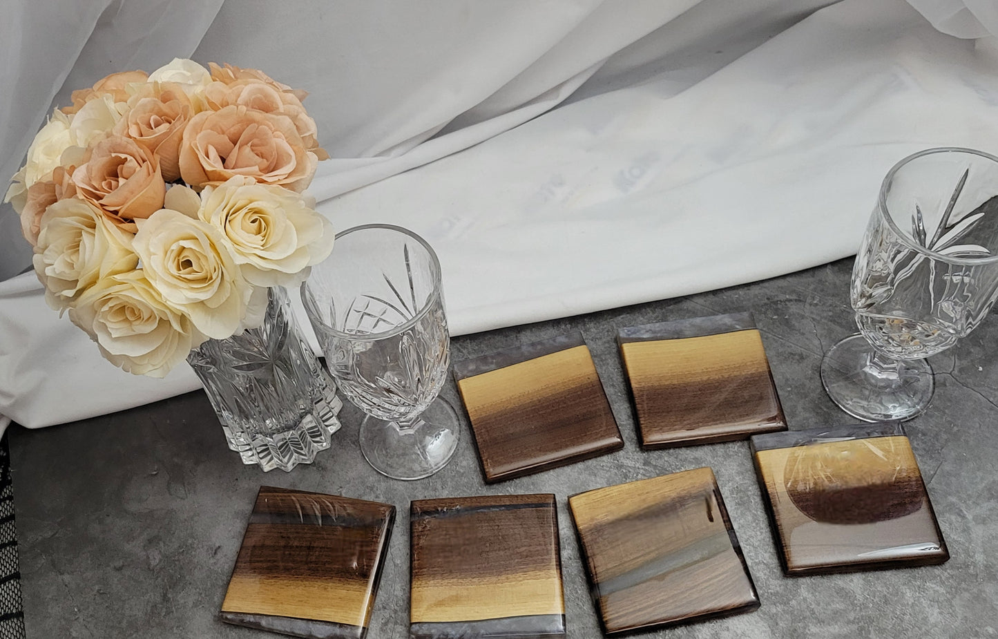 Twilight Cascade Coaster Set - Handmade