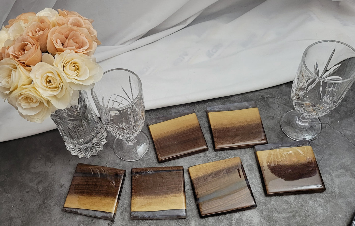 Twilight Cascade Coaster Set - Handmade