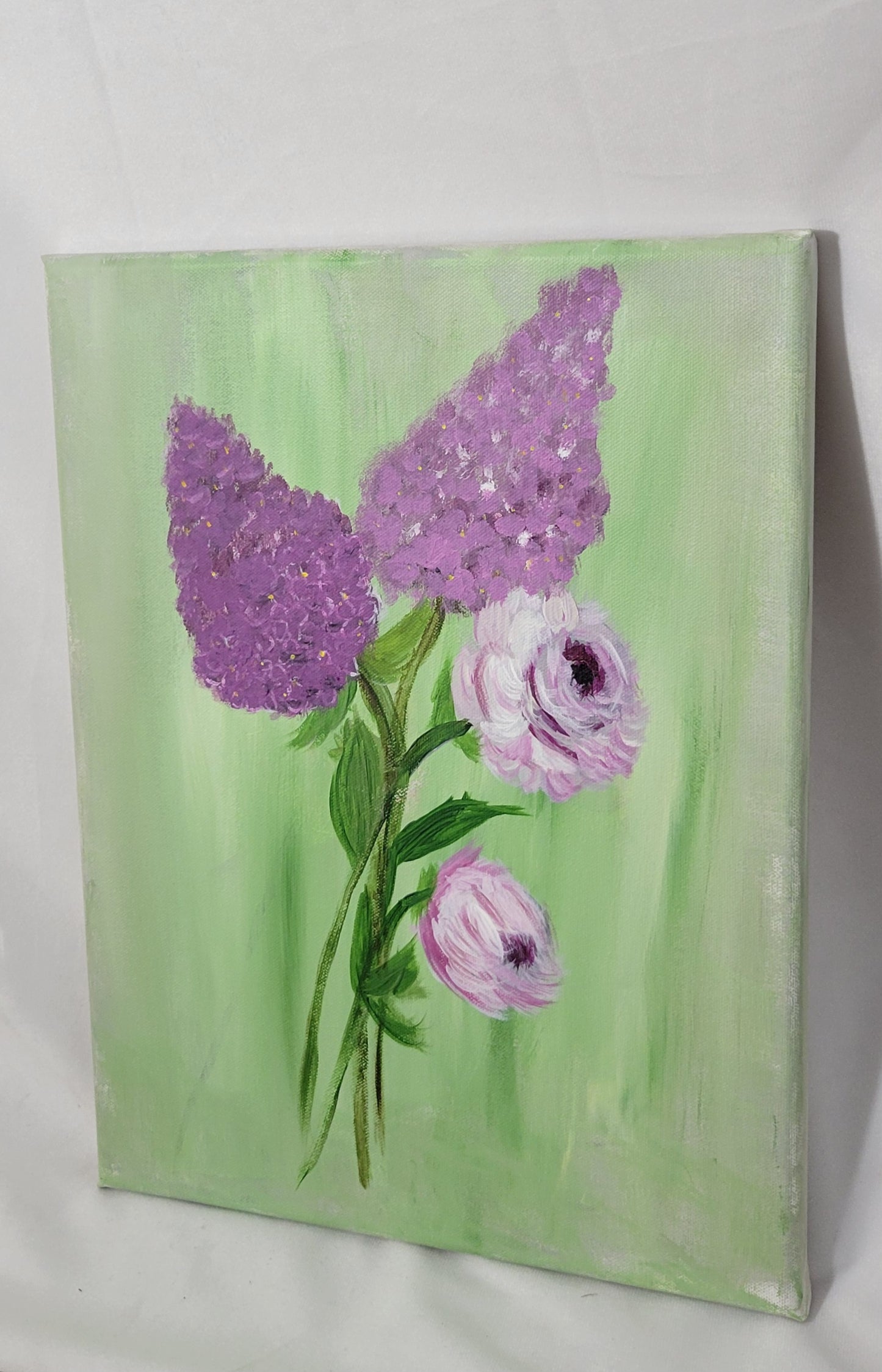Whispers of Lilac – Hand Painted Lilacs & Peonies Canvas Art