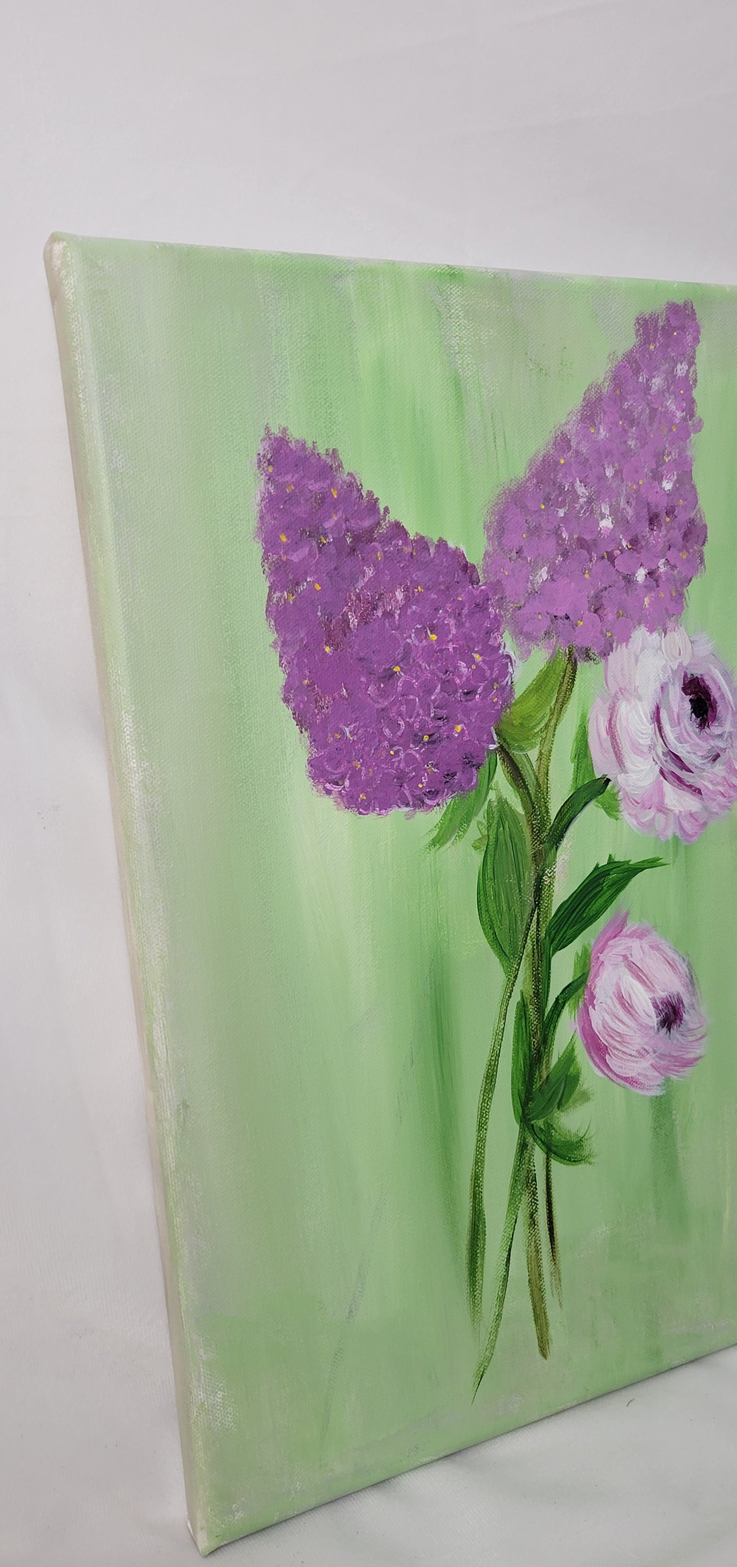 Whispers of Lilac – Hand Painted Lilacs & Peonies Canvas Art