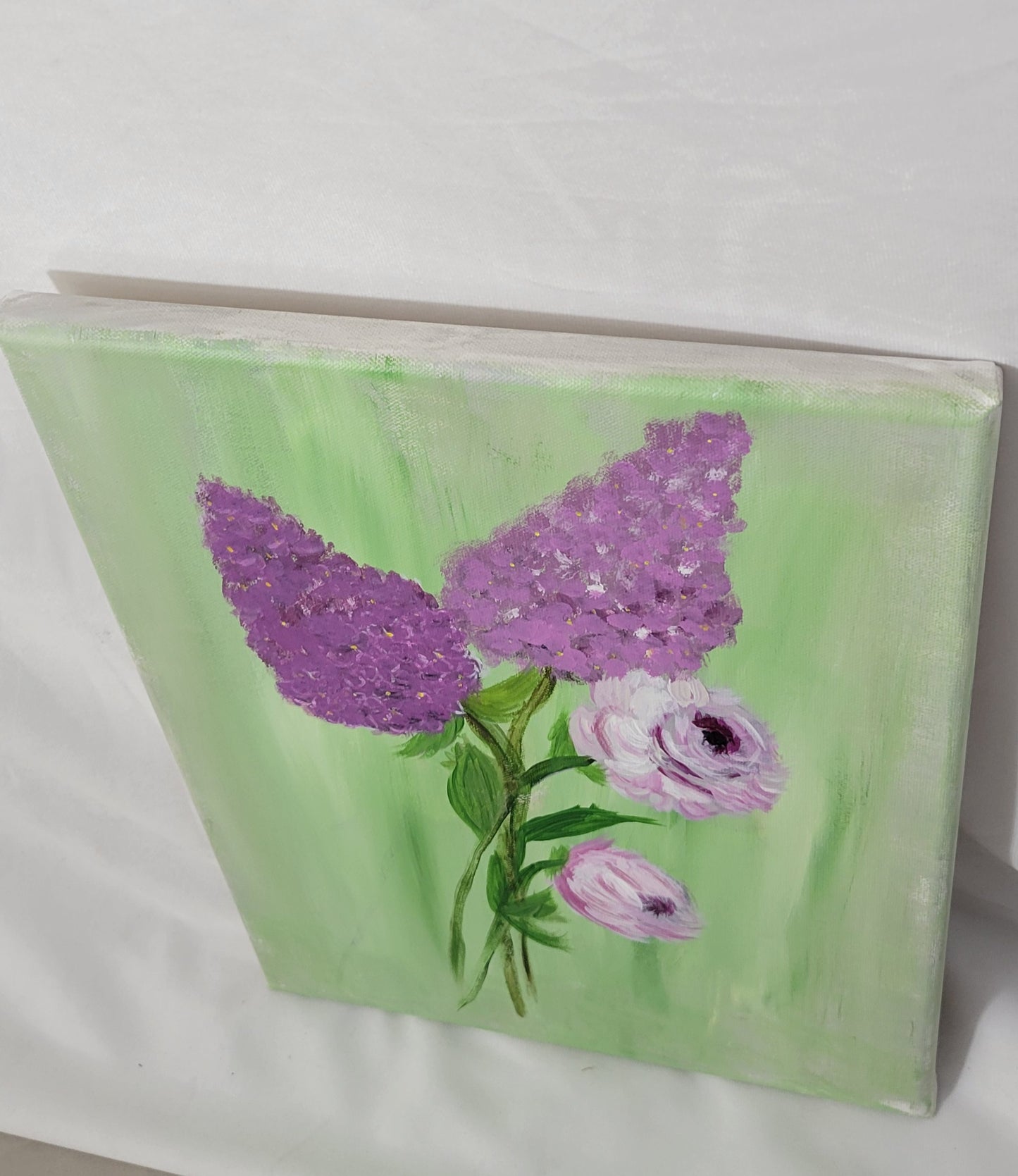 Whispers of Lilac – Hand Painted Lilacs & Peonies Canvas Art