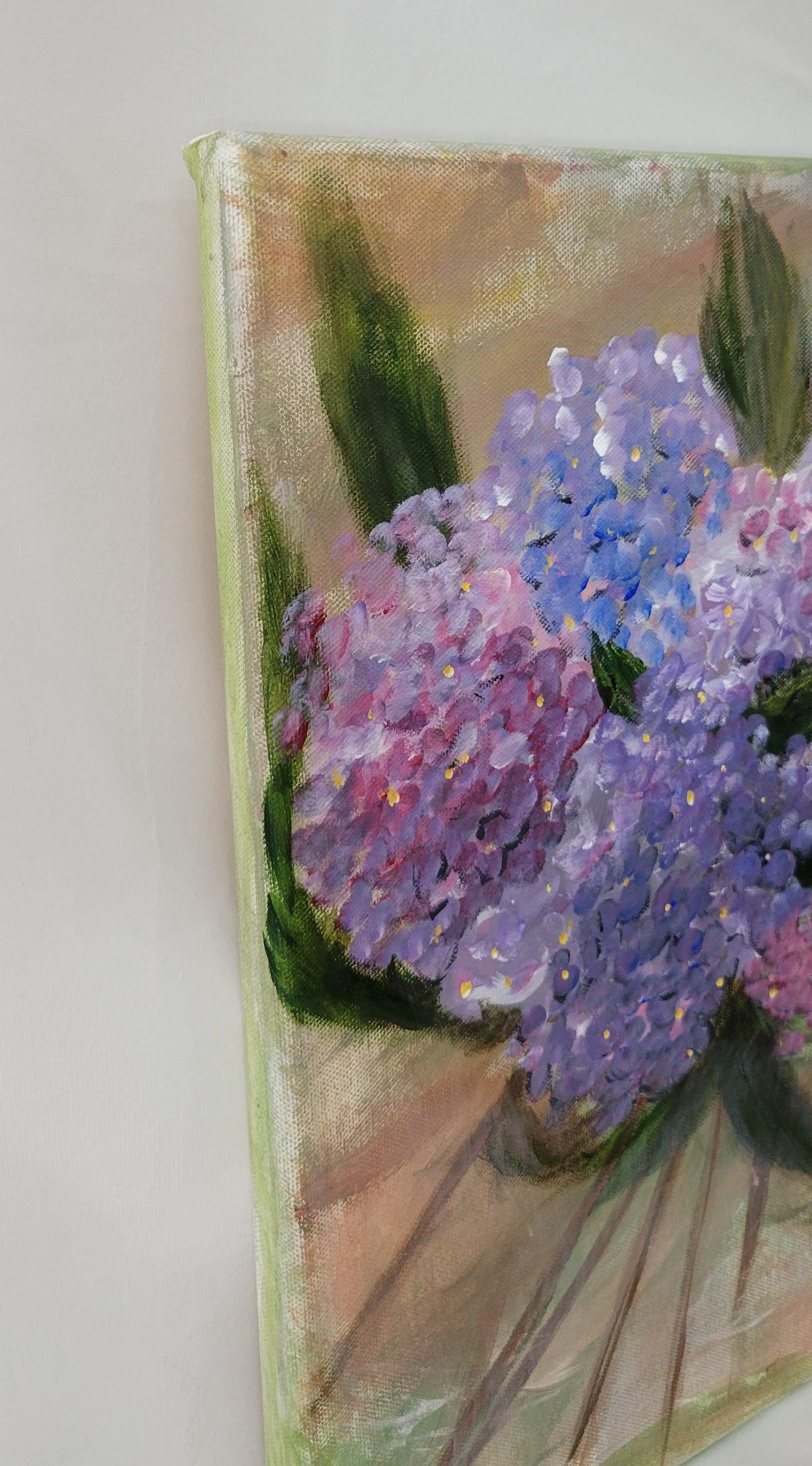 Painterly Hydrangeas – Petals in Soft Pastels Canvas Art