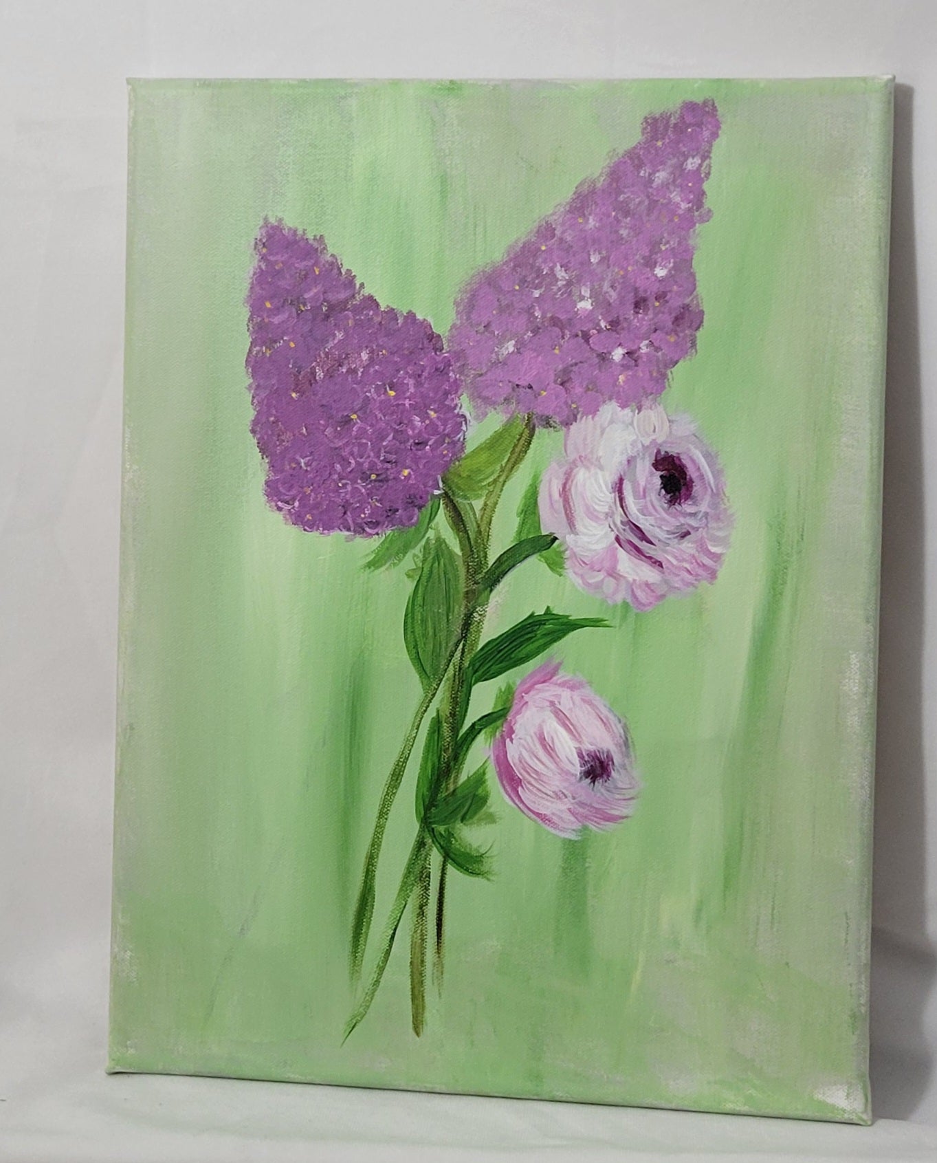 Whispers of Lilac – Hand Painted Lilacs & Peonies Canvas Art