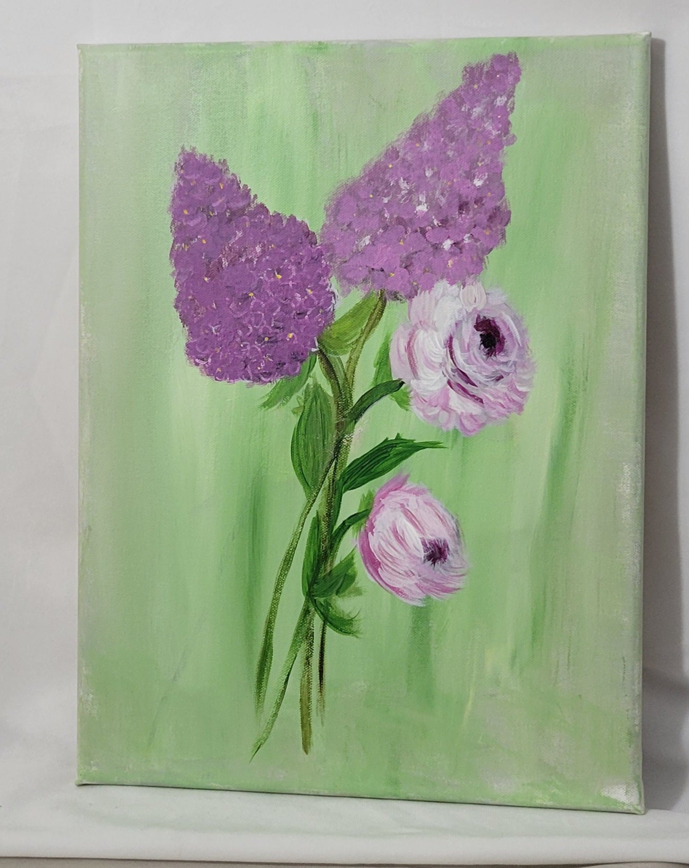 Whispers of Lilac – Hand Painted Lilacs & Peonies Canvas Art