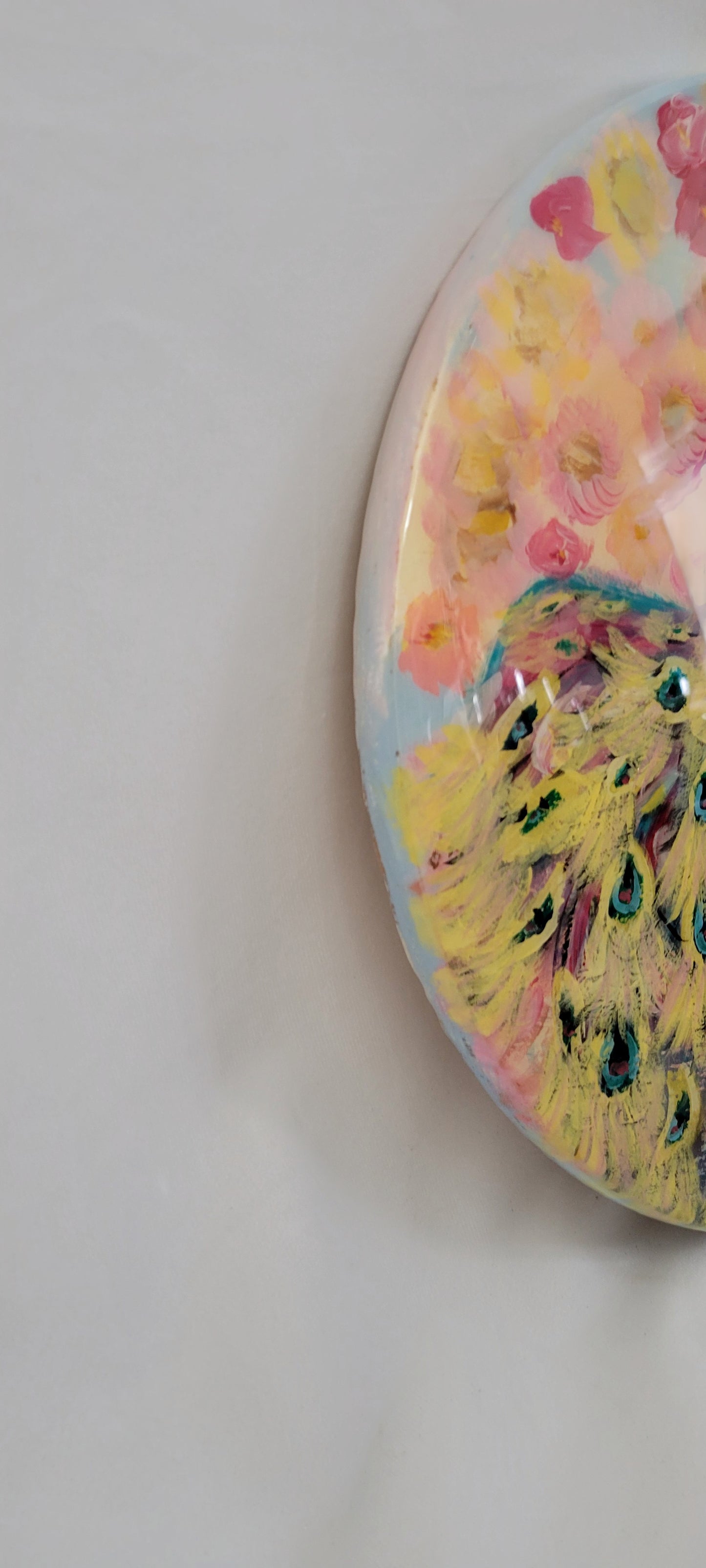 Peacock Reverie – Epoxy Sealed Peacock & Bloom Wall Decor