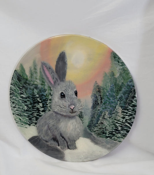 Enchanted Burrow – Winter Bunny Epoxy Resin Art