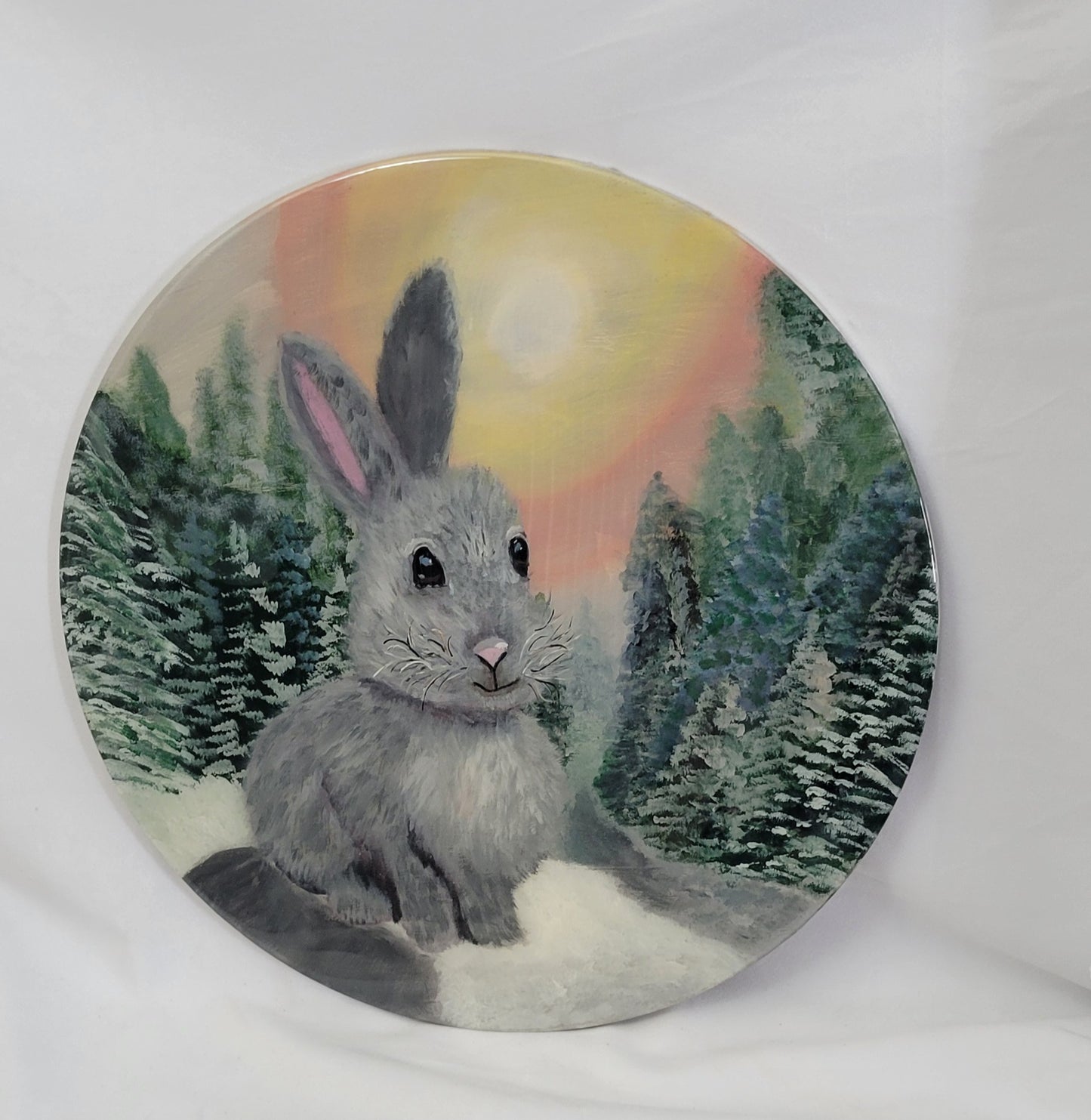 Enchanted Burrow – Winter Bunny Epoxy Resin Art