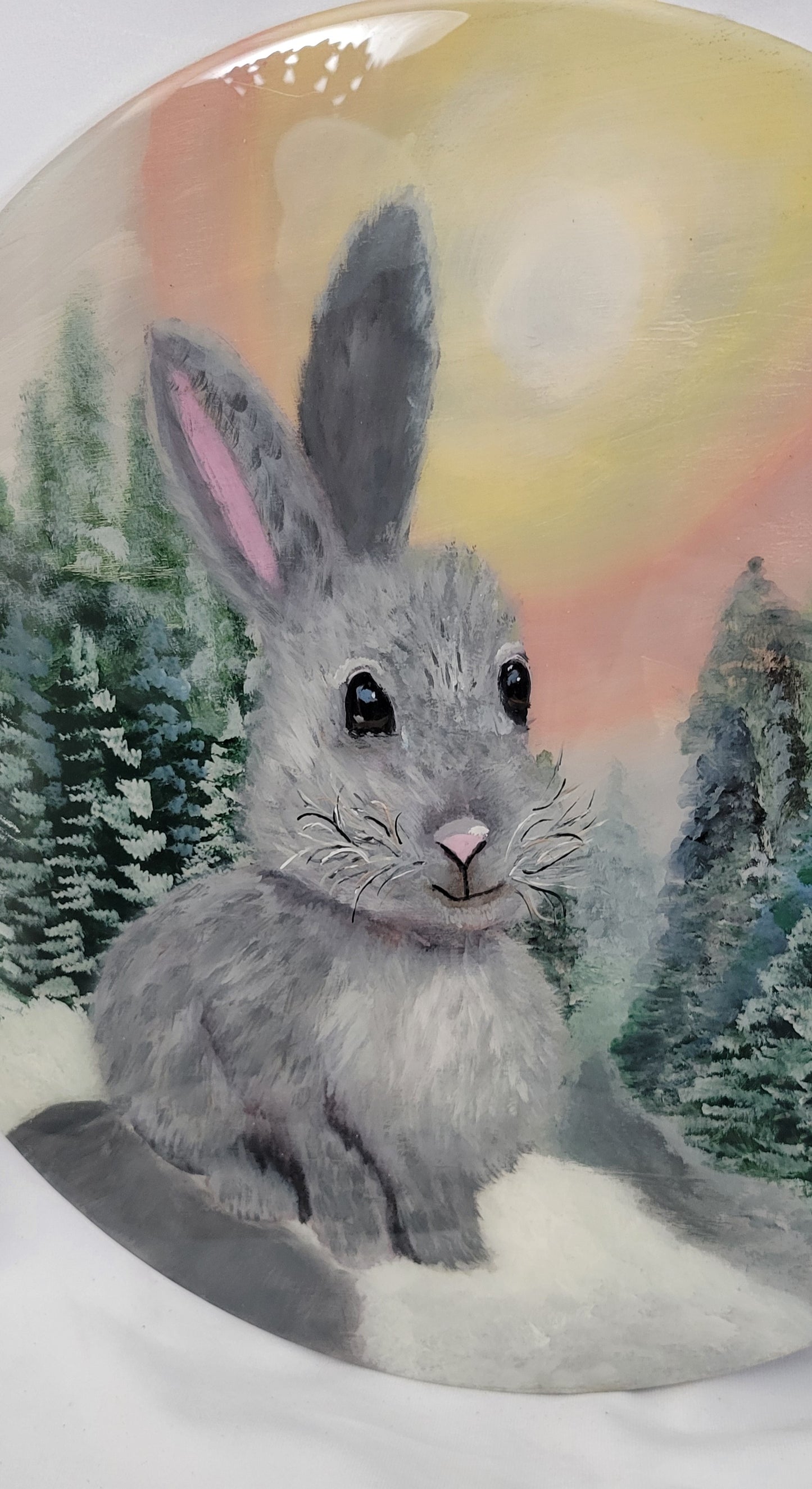 Enchanted Burrow – Winter Bunny Epoxy Resin Art