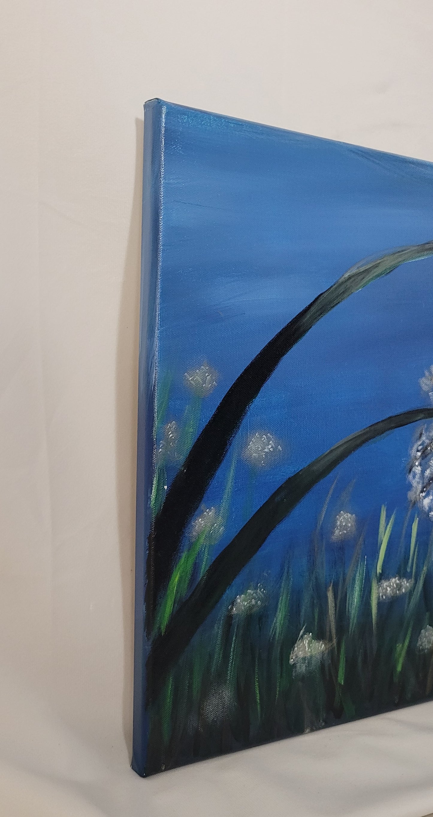 Wishes in the Wind – Hand Painted Dandelion Canvas Wall Art