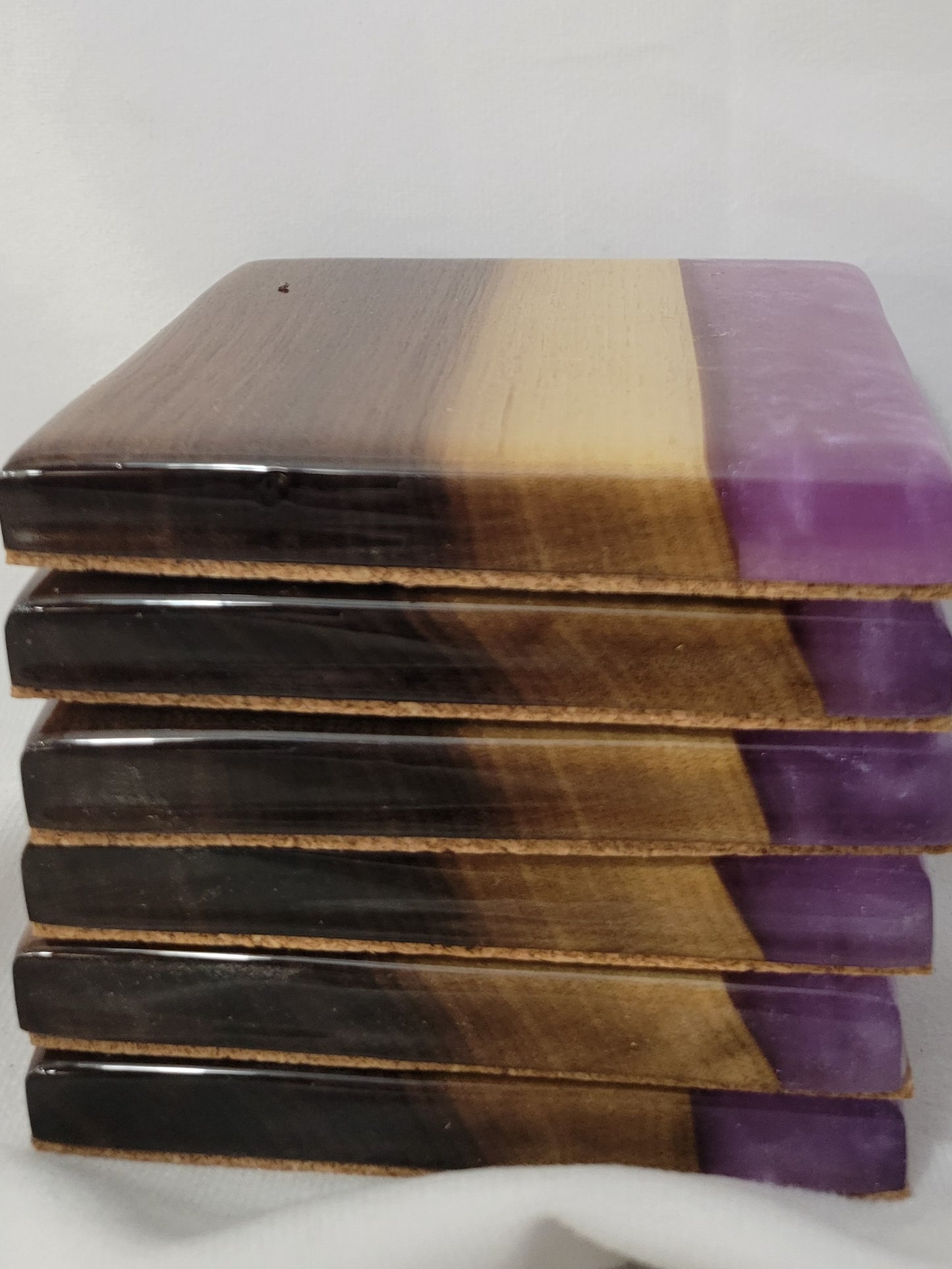Lavender Drift – Handmade Epoxy & Black Walnut Coasters