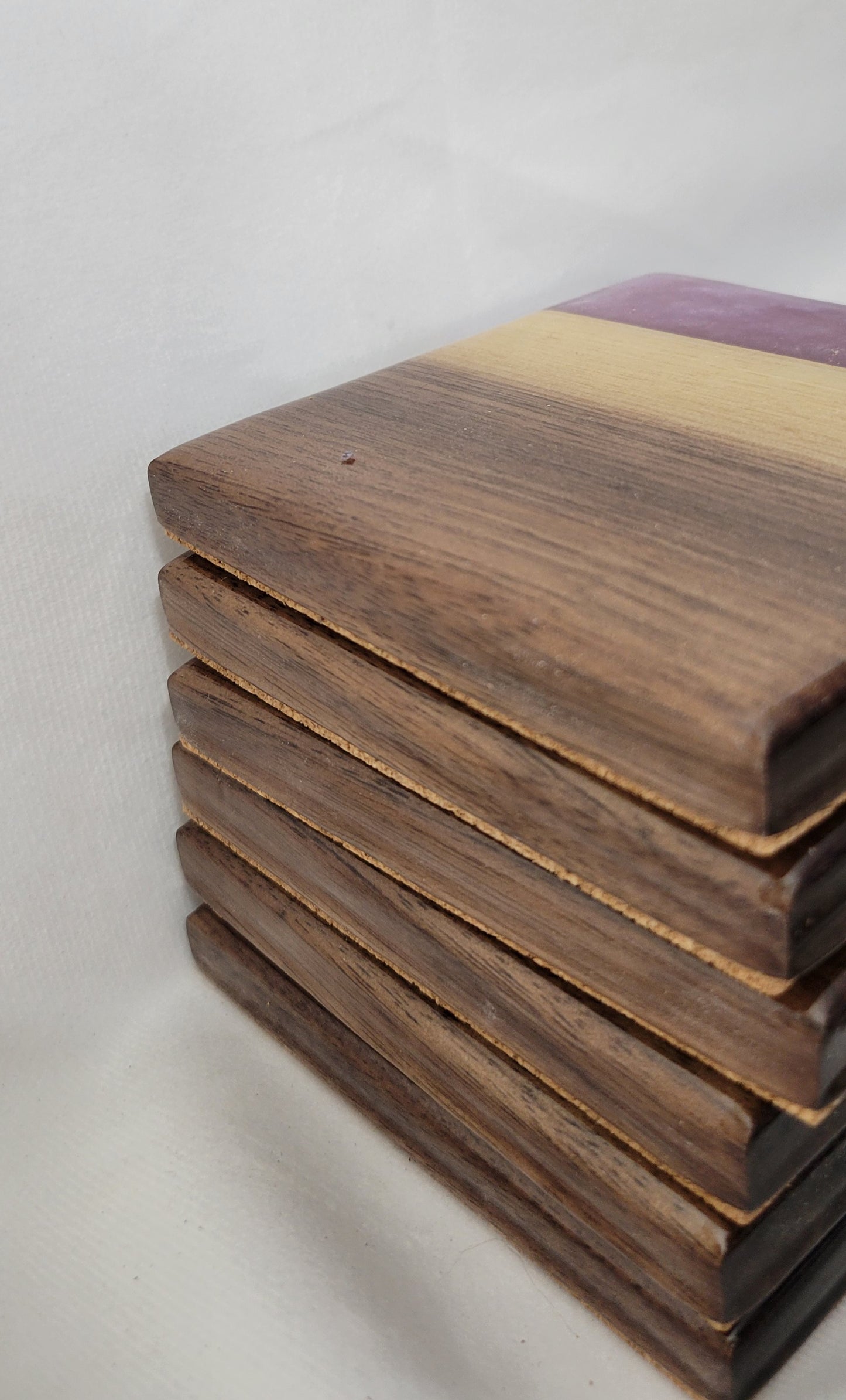 Lavender Drift – Handmade Epoxy & Black Walnut Coasters