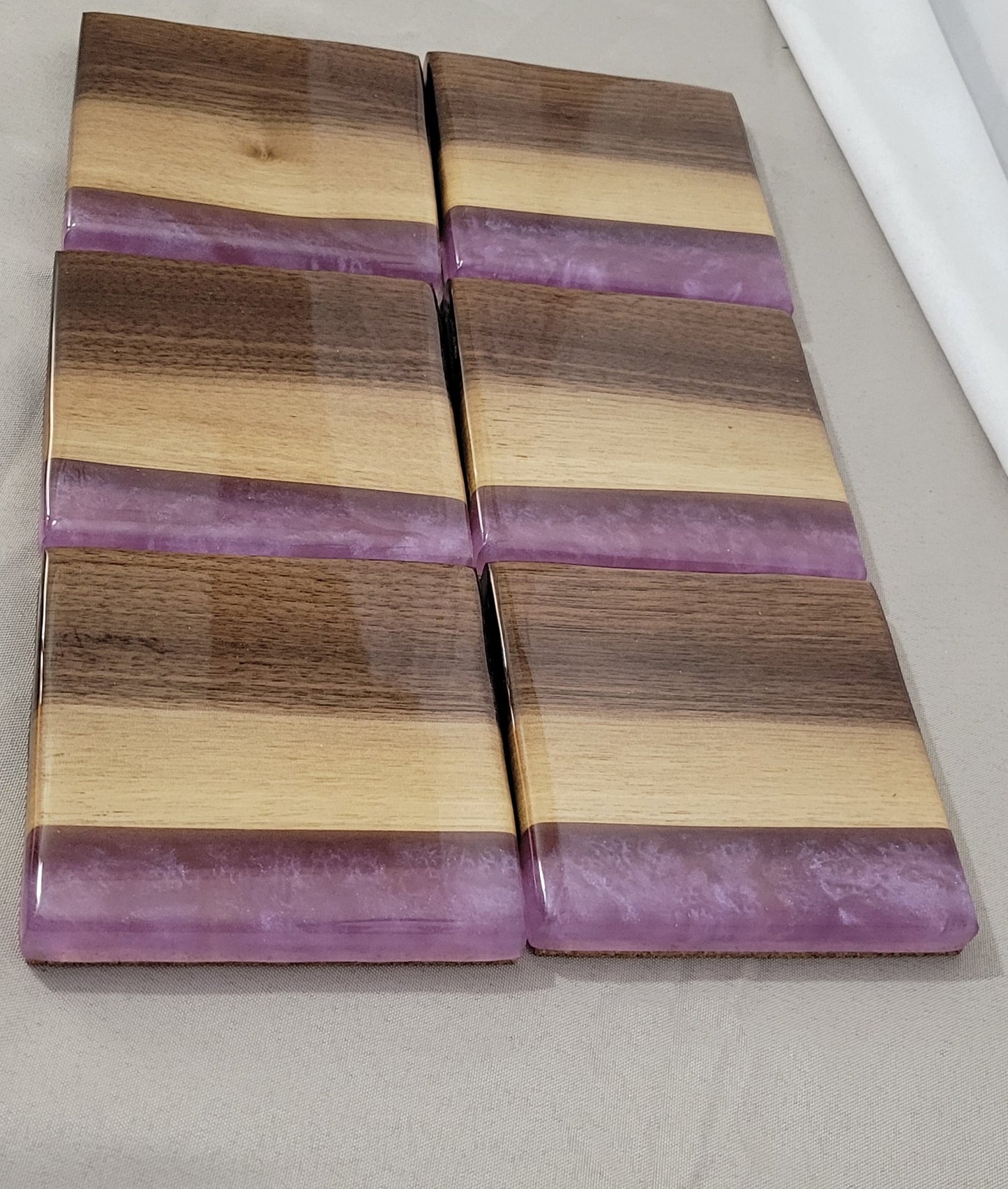 Lavender Drift – Handmade Epoxy & Black Walnut Coasters