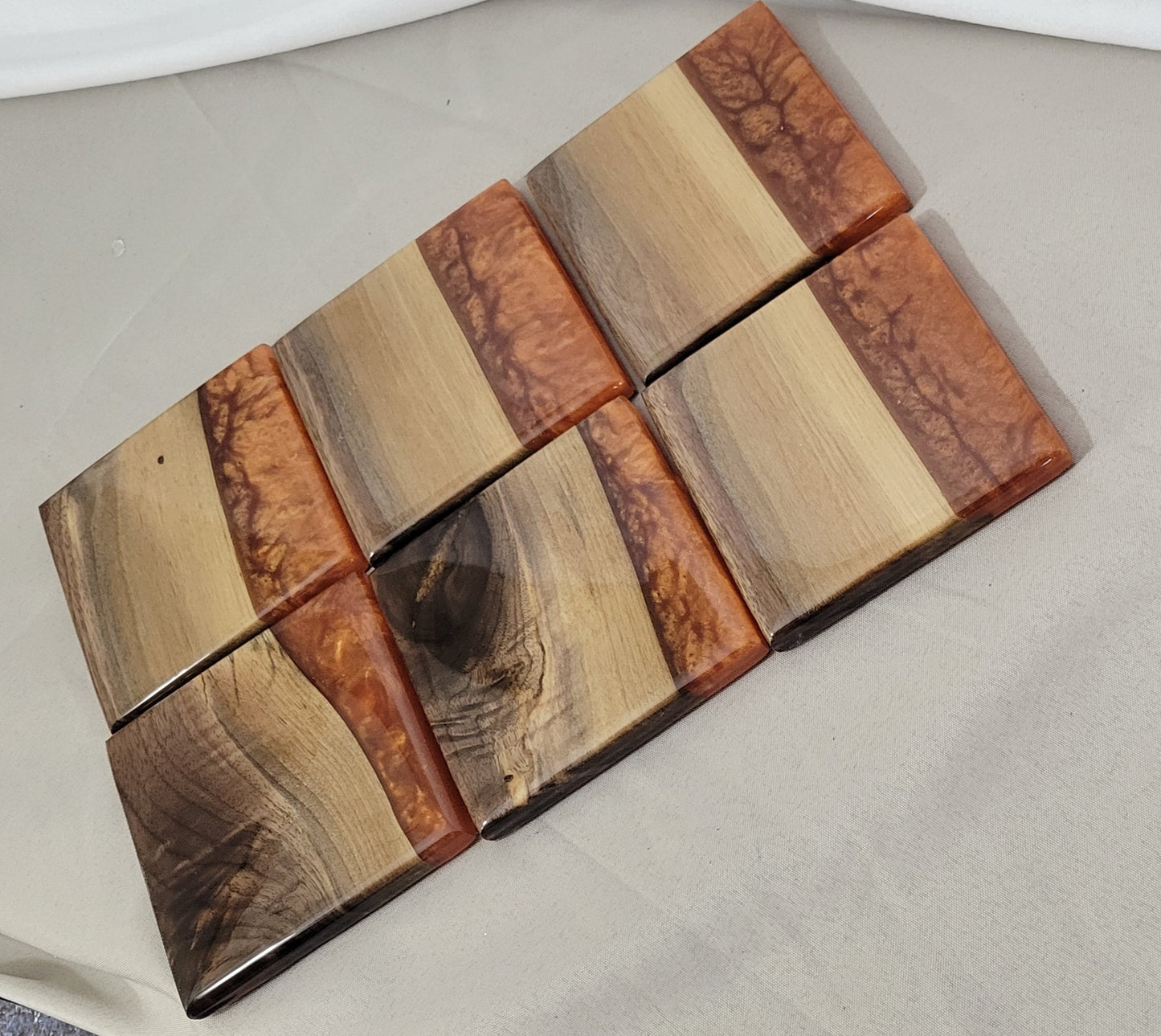Copper Creek – Black Walnut Coaster Set with Copper Epoxy