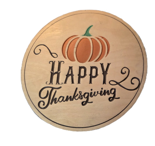 Happy Thanksgiving – Harvest Pumpkin Décor Sign