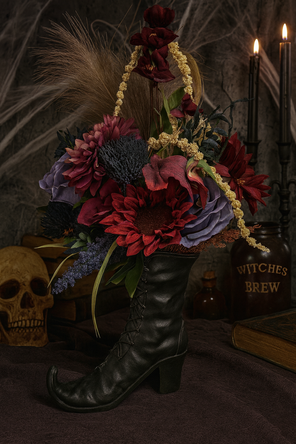 Enchanted Floral Witch Boot