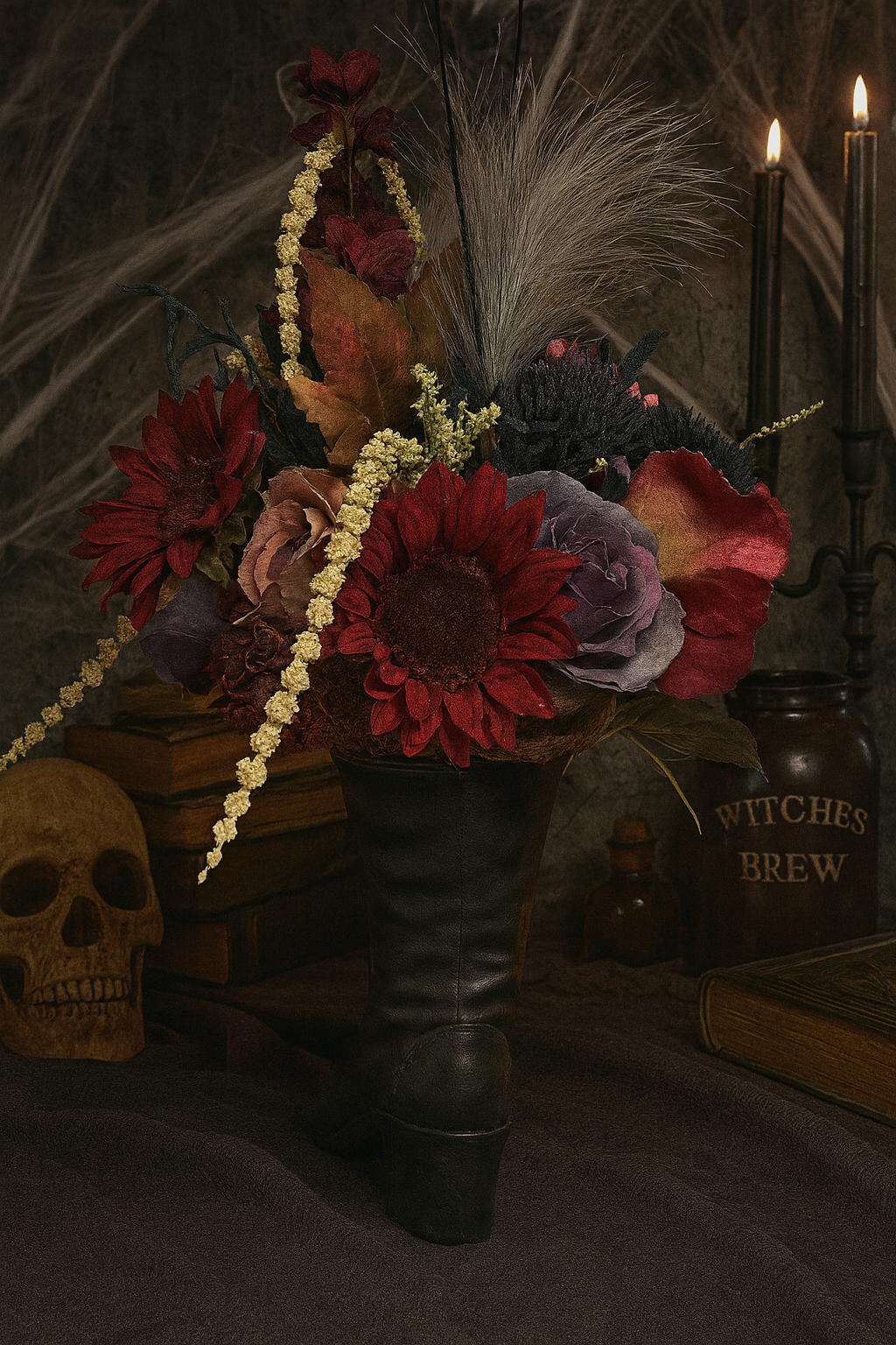 Enchanted Floral Witch Boot