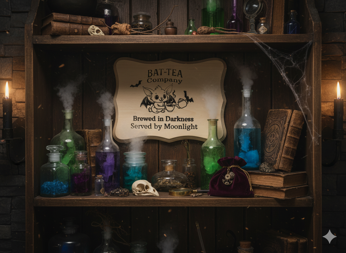 Bat-Tea Company – Brewed in Darkness Wall Décor Sign