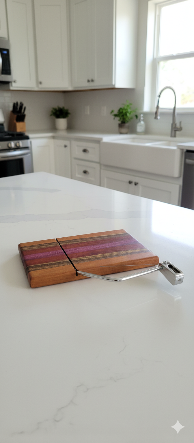 Slice & Style: Butcher Block Cheese Slicer Handmade