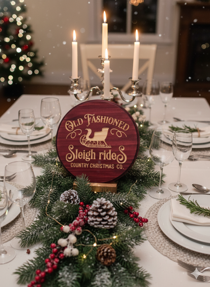 Old-Fashioned Sleigh Rides – Country Christmas Décor Sign