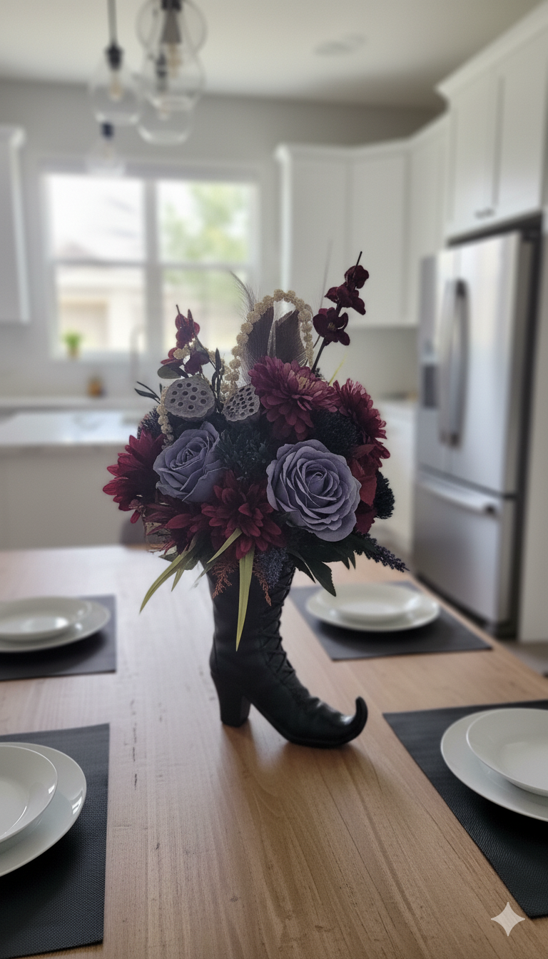 Enchanted Floral Witch Boot
