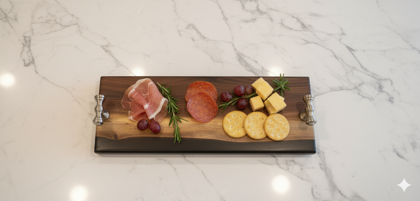 Midnight Ember – Black Walnut Charcuterie Board