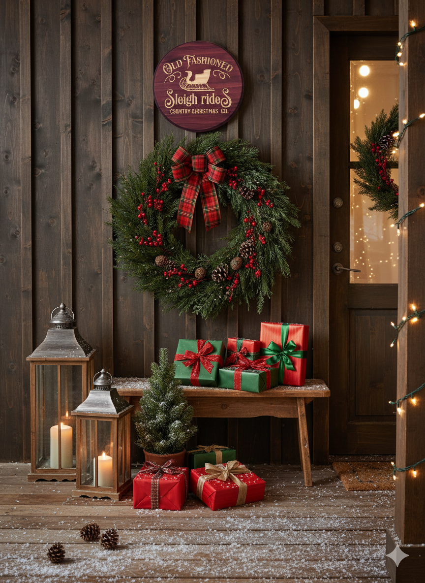Old-Fashioned Sleigh Rides – Country Christmas Décor Sign