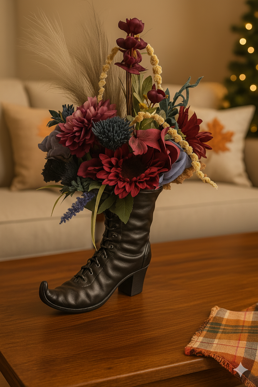 Enchanted Floral Witch Boot
