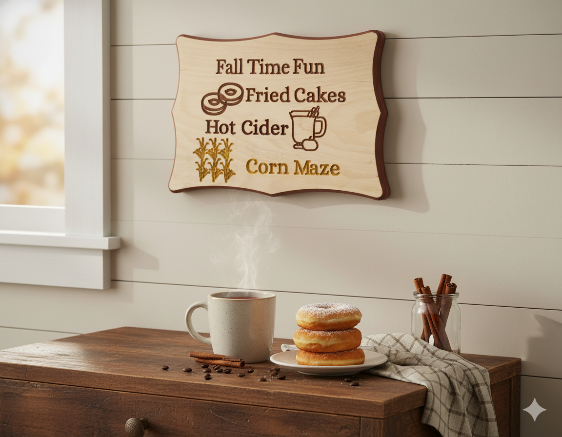 Fall Time Fun – Engraved Birch Wood Autumn Sign
