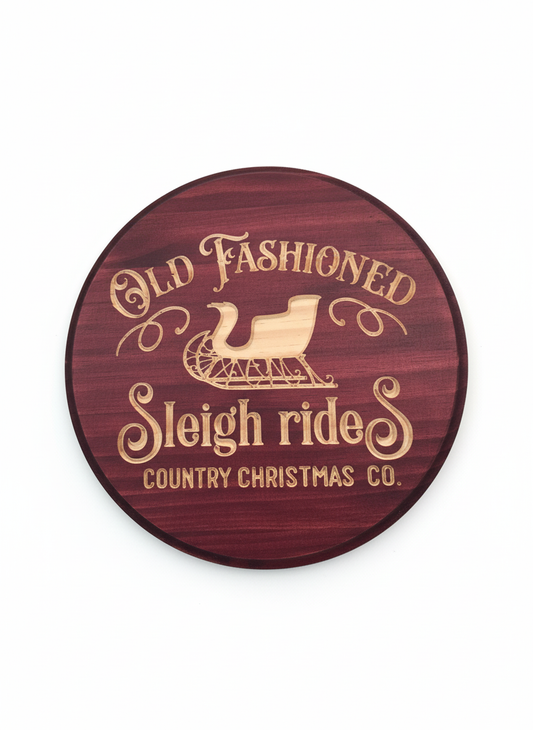 Old-Fashioned Sleigh Rides – Country Christmas Décor Sign