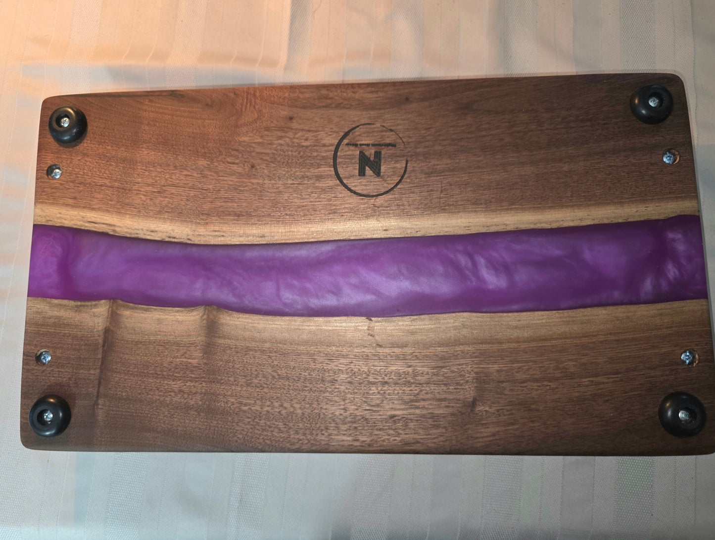 Raspberry Ripple Black Walnut Charcuterie Board - Handmade with Love