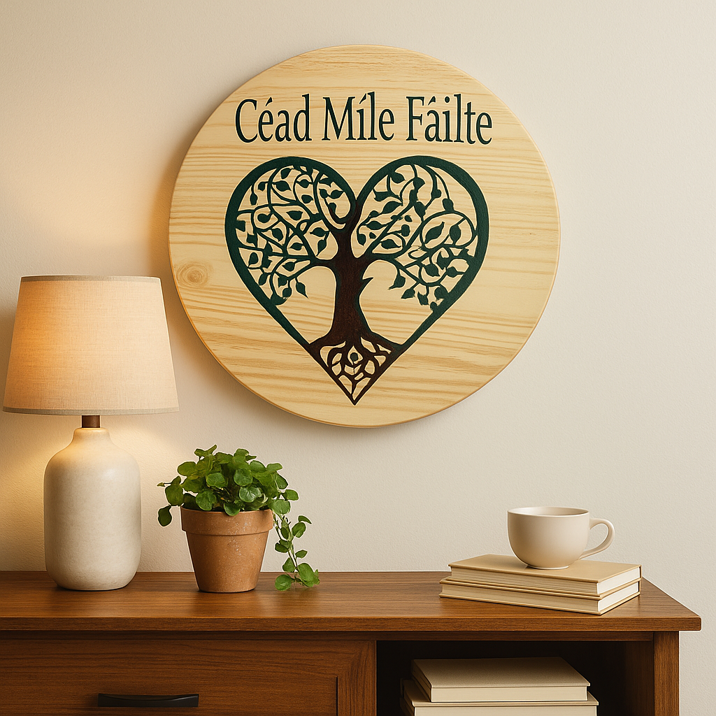 Céad Míle Fáilte – Celtic Tree of Life Welcome Sign