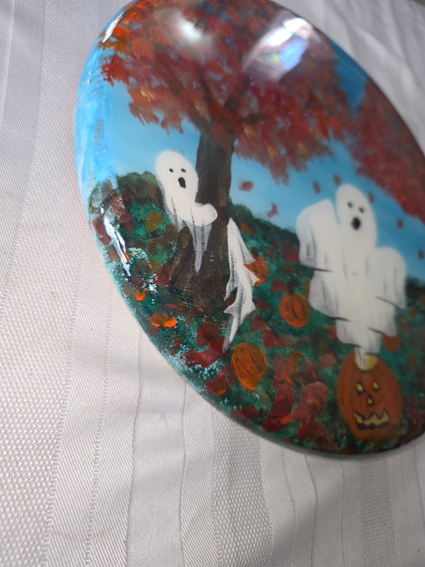 Pumpkin Patch Haunting – Hand Painted Ghost Scene