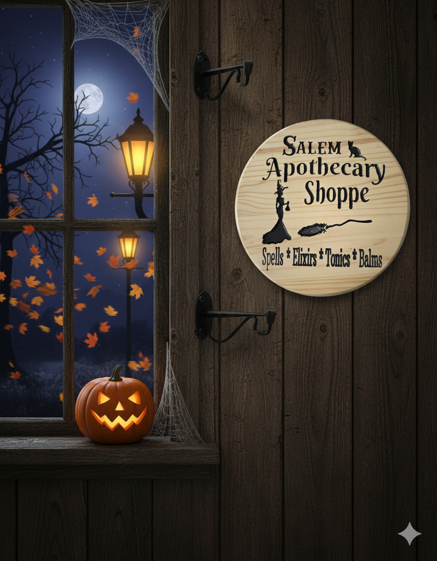 Salem Apothecary Halloween Sign
