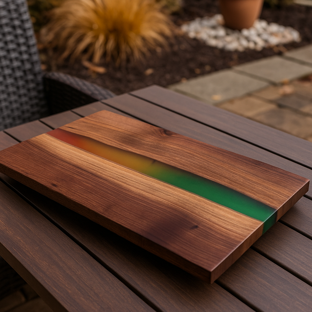 Autumnal Solar Drift – Black Walnut River Charcuterie Board