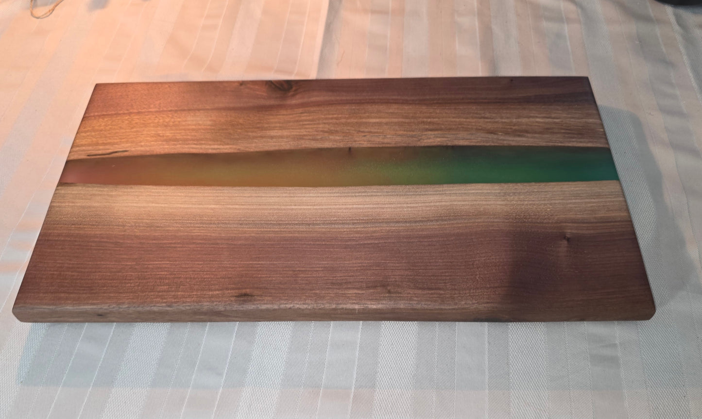 Autumnal Solar Drift – Black Walnut River Charcuterie Board