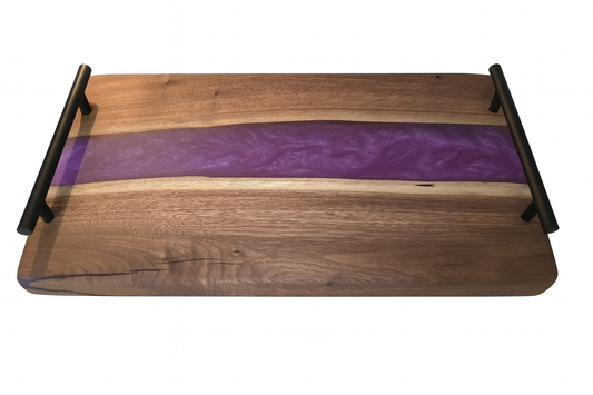 Raspberry Ripple Black Walnut Charcuterie Board - Handmade with Love